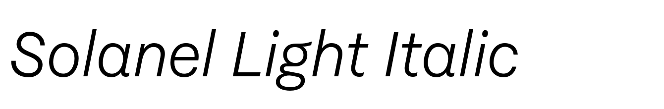 Solanel Light Italic